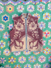 Load image into Gallery viewer, One-of-a-Kind: Dusty Mauve Floral Ukrainian Blanket Vest (M)