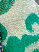 Load image into Gallery viewer, One-of-a-Kind: Green Floral Ukrainian Blanket Flora Jacket (M)