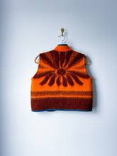 Load image into Gallery viewer, One-of-a-Kind: Orange/Brown Floral Wool Blanket Vest #2 (XS-M)