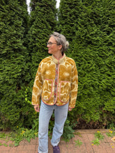 Load image into Gallery viewer, One-of-a-Kind: Ochre Geometric Ukrainian Blanket Flora Jacket (M)
