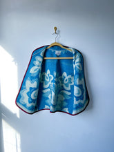 Load image into Gallery viewer, One-of-a-Kind: Ukrainian Blue Floral Wool Blanket Vest (L/XL)