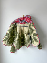 Load image into Gallery viewer, One-of-a-Kind: Green Floral Ukrainian Blanket Hooded Flora Jacket (S)