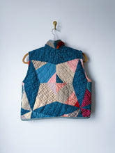 Load image into Gallery viewer, One-of-a-Kind: Indigo Dot Rocky Road to Kansas Vest (XS/S)