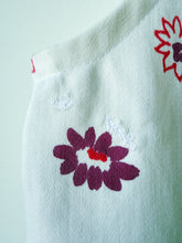 Load image into Gallery viewer, One-of-a-Kind: Vintage Cherry Red and Purple Floral Tablecloth Pearl Snap Tank (S)