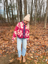 Load image into Gallery viewer, One-of-a-Kind: Fuchsia Berry Ukrainian Wool Blanket Flora Jacket (S)
