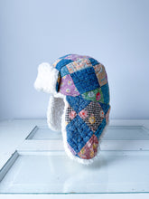 Load image into Gallery viewer, One-of-a-Kind: Indigo Nine Patch Aviator Hat (Adult S/M)