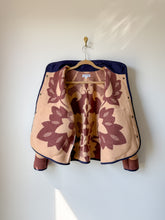 Load image into Gallery viewer, One-of-a-Kind: Brown and Tan Floral Vintage Ukrainian Blanket Flora Jacket (M)