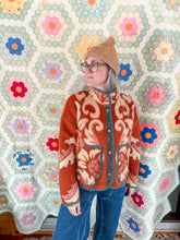 Load image into Gallery viewer, One-of-a-Kind: Copper Floral Ukrainian Wool Blanket Flora Jacket (M)