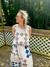 Load image into Gallery viewer, One-of-a-Kind: Chimney Sweep Quilt Top Turnaround Tank (M/L)