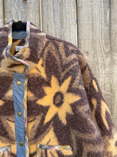 Load image into Gallery viewer, One-of-a-Kind: Chocolate Floral Ukrainian Blanket Flora Jacket (M)