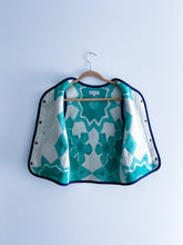 Load image into Gallery viewer, One-of-a-Kind: Colorblock Floral Wool Blanket Snap Front Vest (XS)