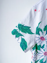 Load image into Gallery viewer, One-of-a-Kind: White Floral Vintage Tablecloth Shaftsbury Shirt (M)