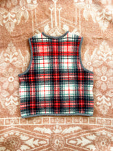 Load image into Gallery viewer, One-of-a-Kind: Plaid Wool Throw Snap Front Vest (L)