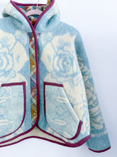 Load image into Gallery viewer, One-of-a-Kind: Golden Dawn Wool Blanket Hooded Flora Jacket (M)