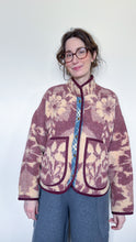 Load image into Gallery viewer, One-of-a-Kind: Dusty Mauve Floral Ukrainian Blanket Flora Jacket (M)