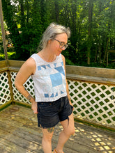 Load image into Gallery viewer, One-of-a-Kind: Duck and Ducklings Quilt Top Turnaround Tank (S)