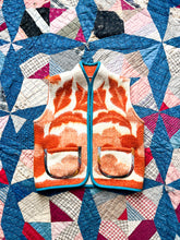 Load image into Gallery viewer, One-of-a-Kind: Ukrainian Fall Orange Floral Wool Blanket Cropped Vest (XS-S)