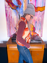 Load image into Gallery viewer, One-of-a-Kind: Tangerine Floral Wool Blanket Vest (XS-M)