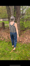 Load image into Gallery viewer, One-of-a-Kind: Navy Antique Woven Coverlet Turnaround Tank (S)