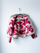 Load image into Gallery viewer, One-of-a-Kind: Deep Fuchsia Floral Ukrainian Blanket Flora Jacket (XS)