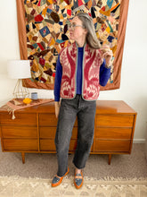 Load image into Gallery viewer, One-of-a-Kind: Burgundy Floral Ukrainian Blanket Vest (XS-M) #1