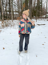 Load image into Gallery viewer, One-of-a-Kind: Indigo Rocky Road to Kansas Flora Jacket (S)