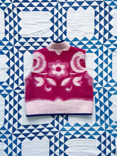 Load image into Gallery viewer, One-of-a-Kind: Ukrainian Floral Wool Blanket Colorblock Cropped Vest (XS-S)