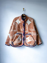 Load image into Gallery viewer, One-of-a-Kind: Vintage Mod Geometric Blanket Flora Jacket (L)