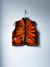 Load image into Gallery viewer, One-of-a-Kind: Orange/Brown Floral Wool Blanket Vest #2 (XS-M)
