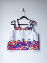 Load image into Gallery viewer, One-of-a-Kind: Vintage Tutti Fruitti Tablecloth Turnaround Tank (M)