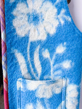 Load image into Gallery viewer, One-of-a-Kind: Blue Floral Ukrainian Blanket Vest (XS-M)