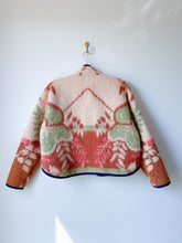 Load image into Gallery viewer, One-of-a-Kind: Red & Green Floral Vintage Ukrainian Blanket Flora Jacket (S)