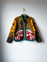 Load image into Gallery viewer, One-of-a-Kind: Colorblock Floral Wool Blanket Flora Jacket (M)