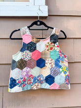 Load image into Gallery viewer, One-of-a-Kind: Antique Hexagon Quilt Top Turnaround Tank (S)