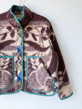 Load image into Gallery viewer, One-of-a-Kind: Chocolate Floral Ukrainian Blanket Flora Jacket (S)