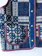 Load image into Gallery viewer, One-of-a-Kind: Woven Coverlet Snap Front Vest (M)
