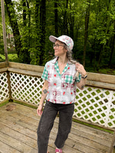 Load image into Gallery viewer, One-of-a-Kind: Vintage Picnic Tablecloth Mashup Shaftsbury Shirt (S)