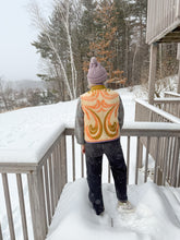 Load image into Gallery viewer, One-of-a-Kind: Green and Orange Floral Ukrainian Blanket Vest (XS-M)