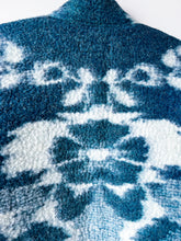 Load image into Gallery viewer, One-of-a-Kind: Ukrainian Deep Blue Floral Blanket Flora Jacket (S)