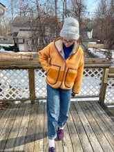 Load image into Gallery viewer, One-of-a-Kind: Hudson Bay Wool Blanket Hooded Flora Jacket (L)