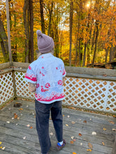 Load image into Gallery viewer, One-of-a-Kind: Vintage Red Floral Tablecloth Shaftsbury Shirt (S)