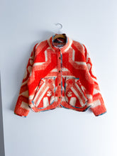 Load image into Gallery viewer, One-of-a-Kind: Orange Floral Wool Blanket Flora Jacket (M)