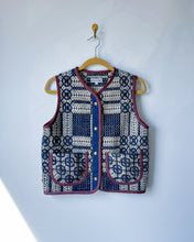 Load image into Gallery viewer, One-of-a-Kind: Woven Coverlet Snap Front Vest (M)