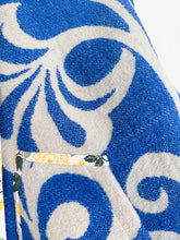 Load image into Gallery viewer, One-of-a-Kind: Blue Seashell Ukrainian Blanket Hooded Flora Jacket (L)