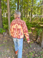 Load image into Gallery viewer, One-of-a-Kind: Brown and Tan Floral Vintage Ukrainian Blanket Flora Jacket (M)