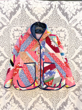 Load image into Gallery viewer, One-of-a-Kind: String Quilt Hooded Flora Jacket (L)