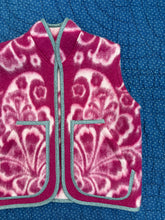 Load image into Gallery viewer, One-of-a-Kind: Fucshia Floral Vintage Blanket Vest (XS-M)