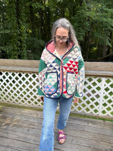 Load image into Gallery viewer, One-of-a-Kind: Ocean Waves Hooded Flora Jacket (L)