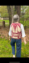 Load image into Gallery viewer, One-of-a-Kind: Ukrainian Vintage Raspberry Blanket Snap Front Vest (M)