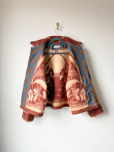 Load image into Gallery viewer, One-of-a-Kind: Chocolate Floral Blanket Field Jacket (L)
